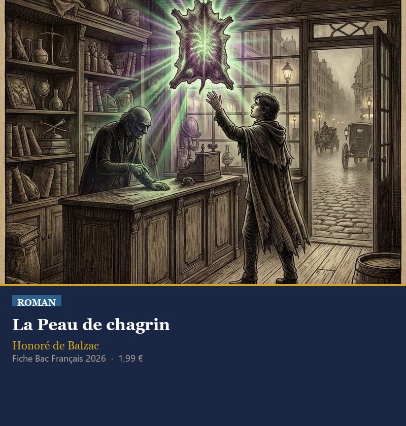 Illustration pour la fiche Bac sur La Peau de chagrin de Balzac