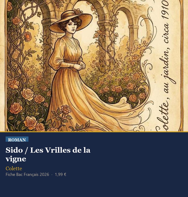 Illustration pour la fiche Bac sur Sido et Les Vrilles de la vigne de Colette