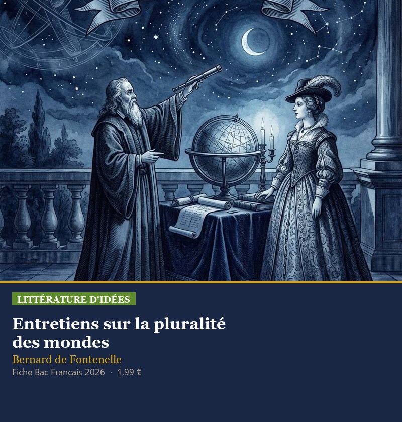 Illustration pour la fiche Bac sur les Entretiens sur la pluralité des mondes de Fontenelle