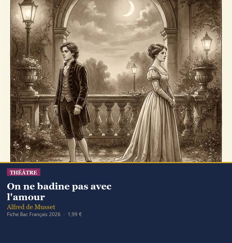 Illustration pour la fiche Bac sur On ne badine pas avec l'amour de Musset