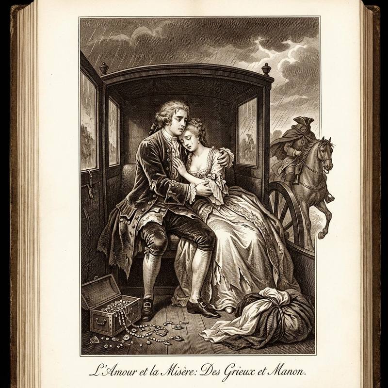 Illustration pour la fiche bac français 2026 : Manon Lescaut de l'Abbé Prévost