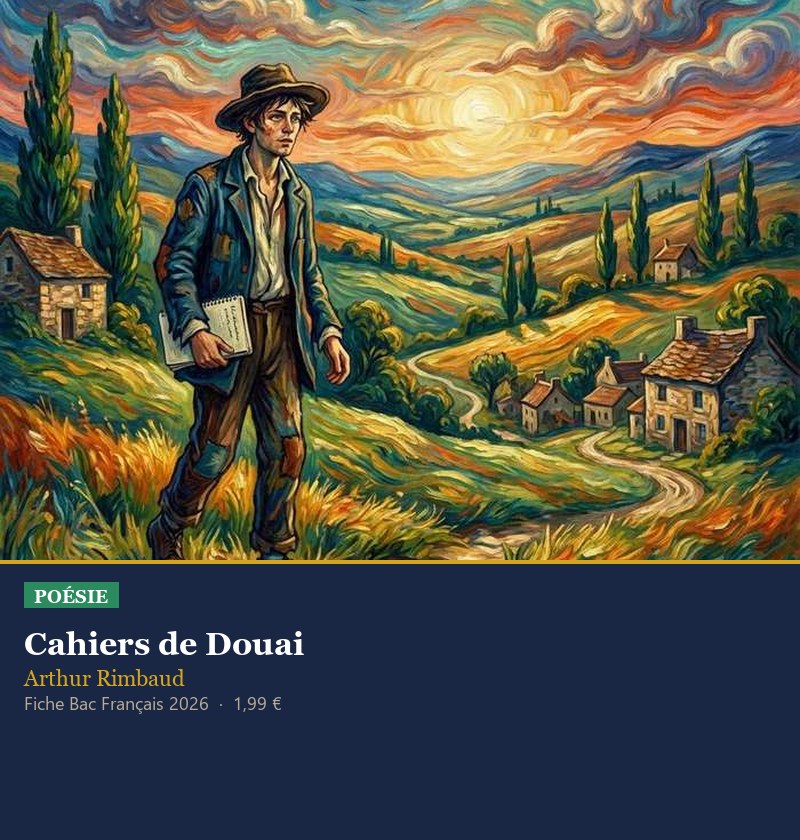 Illustration pour la fiche Bac sur les Cahiers de Douai de Rimbaud